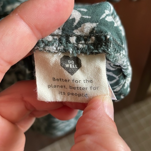 Madewell | V-Neck Button-Front Mini Dress in Forest Leaves XS Long Sleeve - Picture 7 of 8